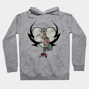 Wonderful decorative fox on a heart Hoodie